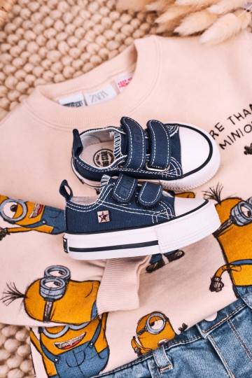 Kinder-Freizeitschuhe mit Klebeverschlüssen in dunkelblauer Farbe 2