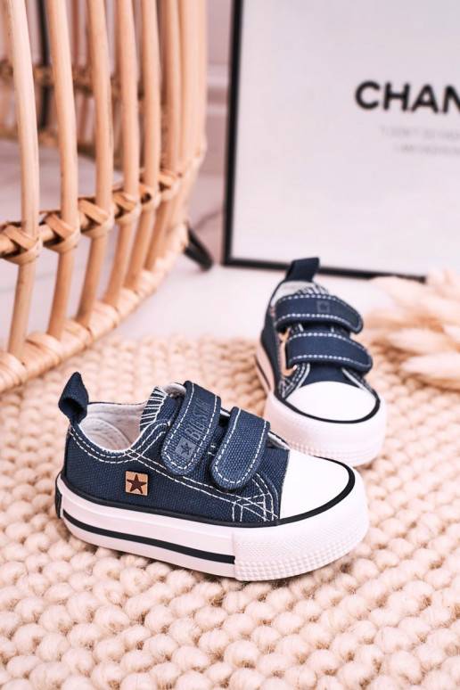 Kinder-Freizeitschuhe mit Klebeverschlüssen in dunkelblauer Farbe