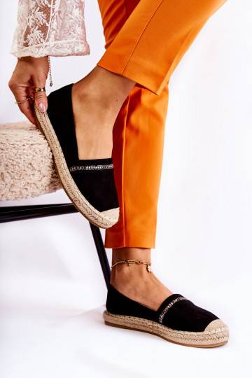 Schwarze Cersei-Espadrilles...