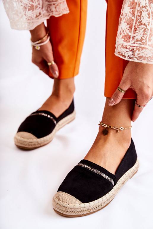 Schwarze Cersei-Espadrilles eines auffälligen Modells