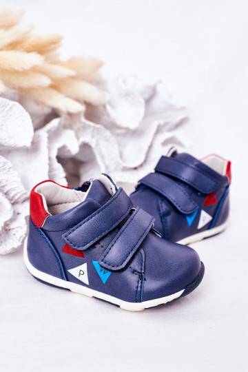 Kinderschuhe mit Klebeverschlüssen in der dunkelblauen Farbe Milo