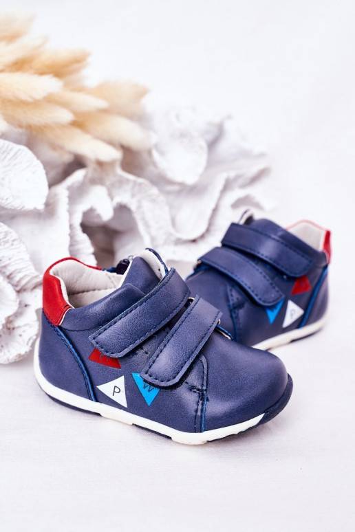 Kinderschuhe mit Klebeverschlüssen in der dunkelblauen Farbe Milo