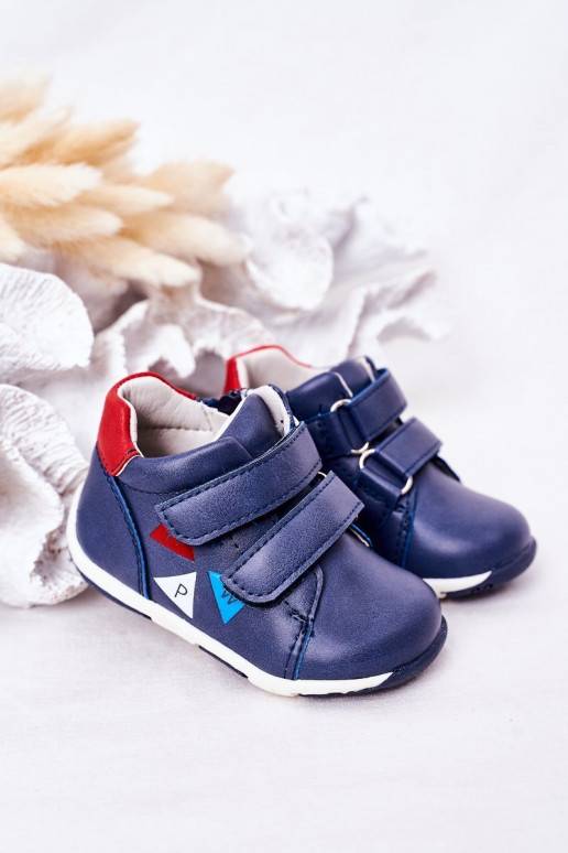 Kinderschuhe mit Klebeverschlüssen in der dunkelblauen Farbe Milo