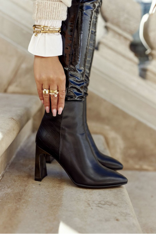 Schwarze Stiefel mit Absatz Olastis Schwarze Stiefel mit Absatz Olastis