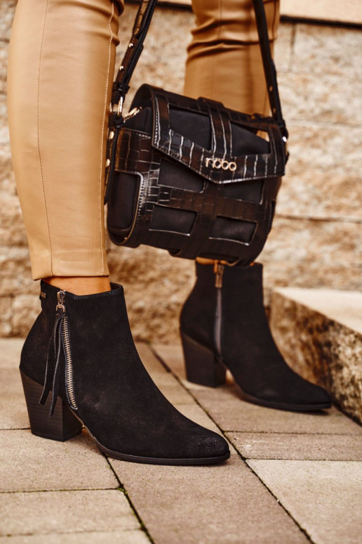 Schwarze Stiefel mit hohen Absätzen Big Star