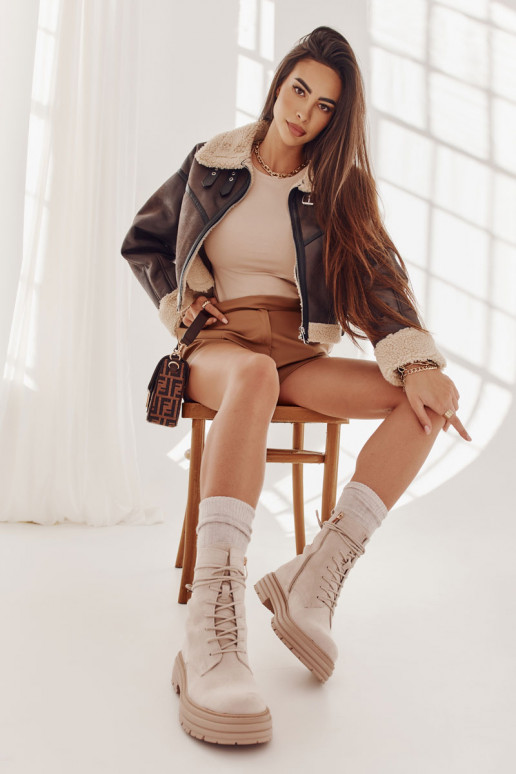 Beige Afra-Stiefel Beige Afra-Stiefel