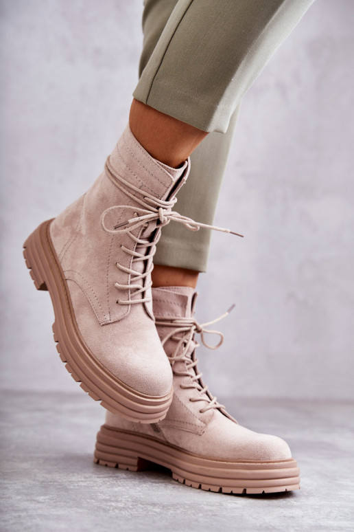 Beige Afra-Stiefel Beige Afra-Stiefel
