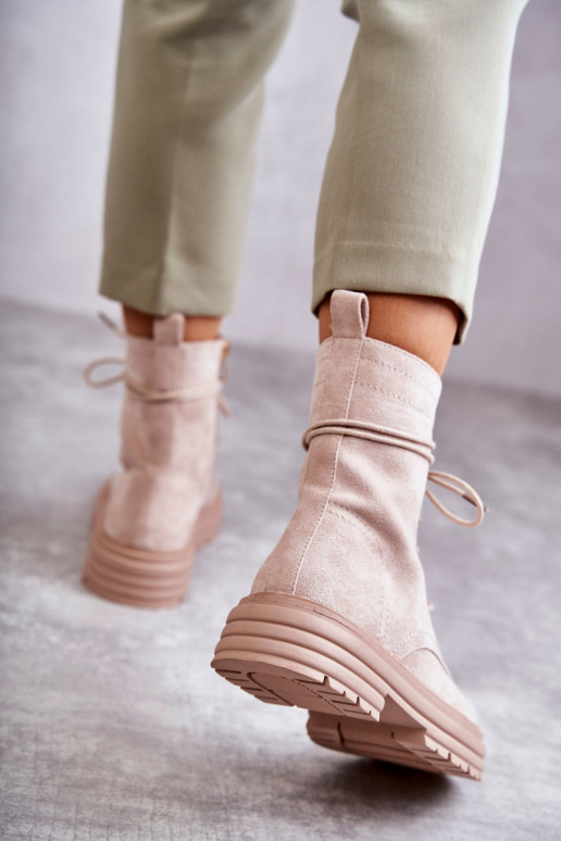 Beige Afra-Stiefel Beige Afra-Stiefel