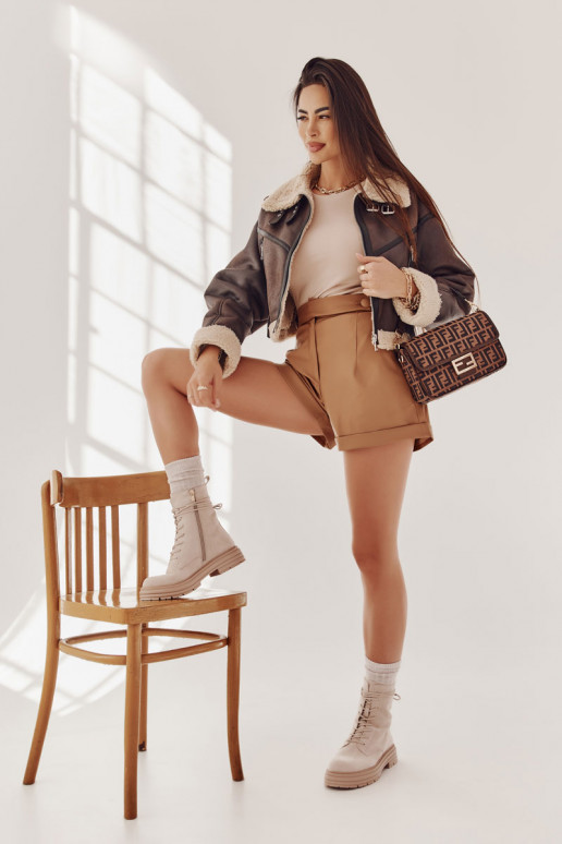 Beige Afra-Stiefel Beige Afra-Stiefel