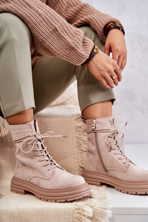 Beige Afra-Stiefel Beige Afra-Stiefel