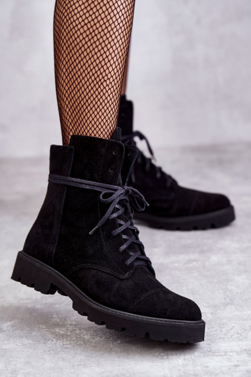 Wildleder-Stiefelette mit...