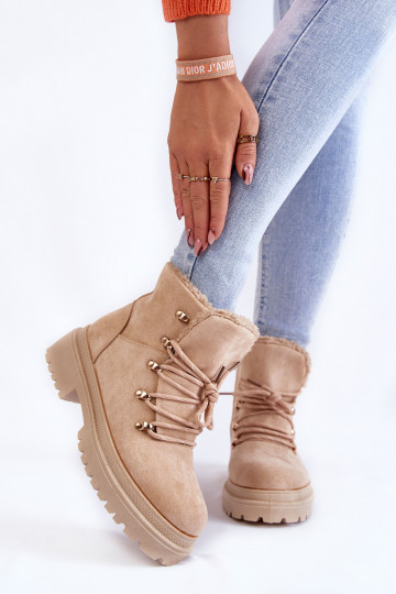 Beige Wildlederstiefel von... 2
