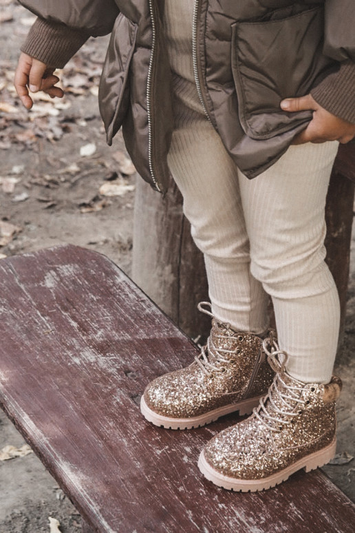 Funkelnd warme Kinderstiefel in der Farbe Pink/Gold Mermaid