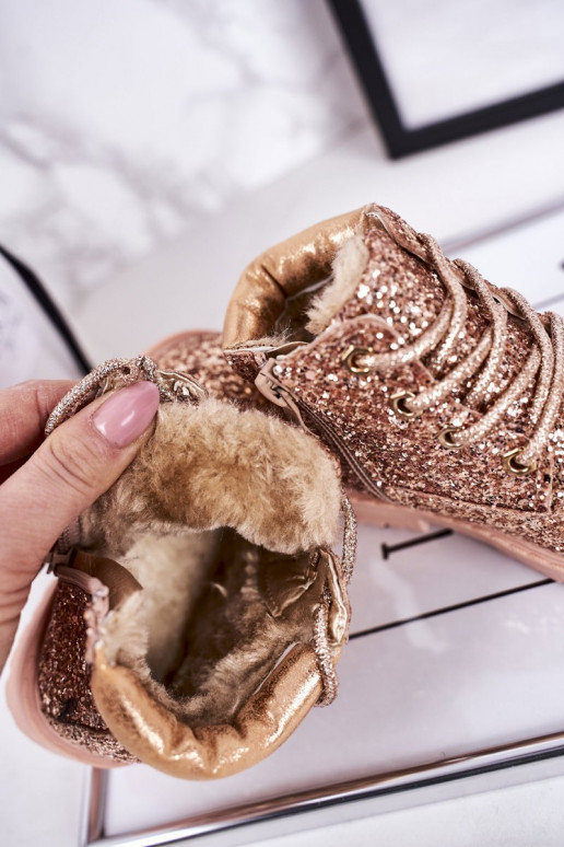Funkelnd warme Kinderstiefel in der Farbe Pink/Gold Mermaid