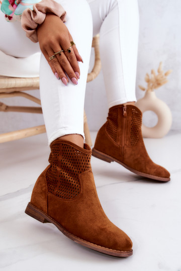 Braune Wildlederstiefel mit... 2