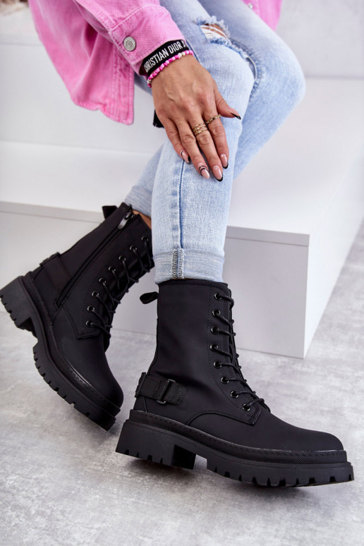Gewärmte Stiefel mit Reißverschlüssen in der Farbe Schwarz von Fabiola
