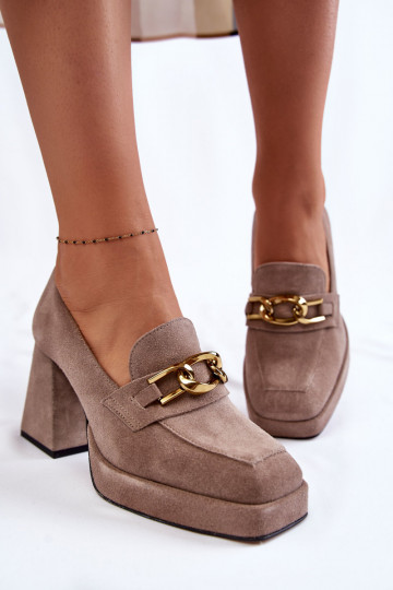 Wildlederschuhe mit Ketten... 2