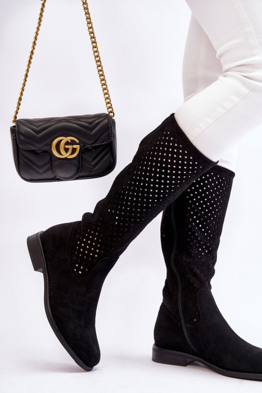 Lange Wildlederstiefel in der... Lange Wildlederstiefel in der...