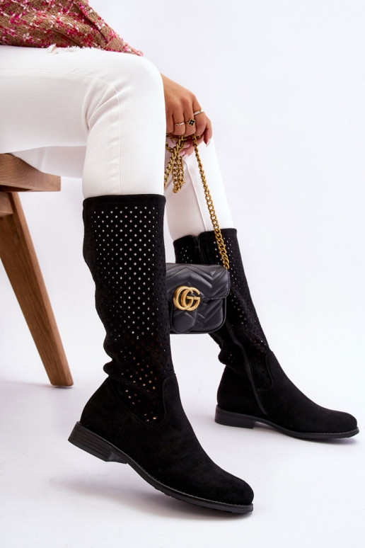 Lange Wildlederstiefel in der... Lange Wildlederstiefel in der...