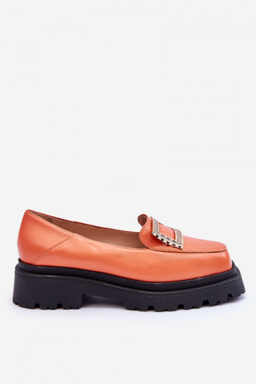 Mokassins orange Farbe Agathe