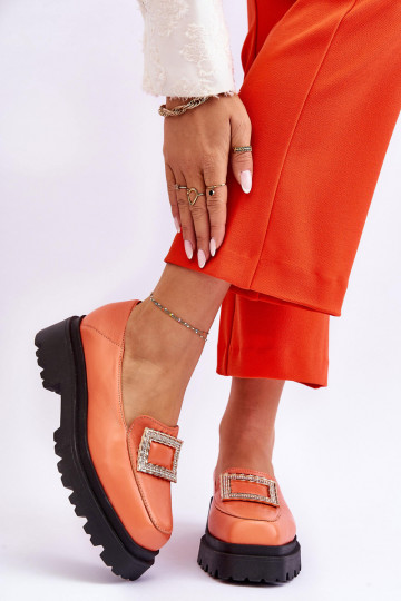 Mokassins orange Farbe Agathe