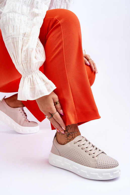 Sportschuhe mit Plateau beige Montigo