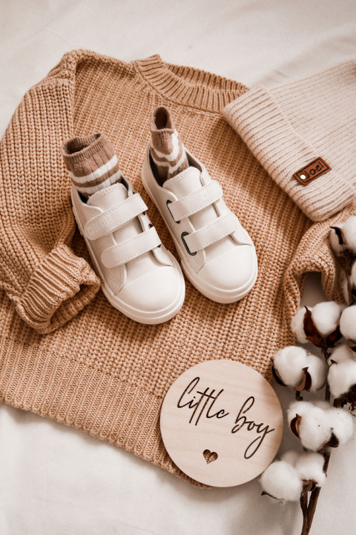 Weiße Kinder-Freizeitschuhe BIG STAR mit Klebeverschlüssen