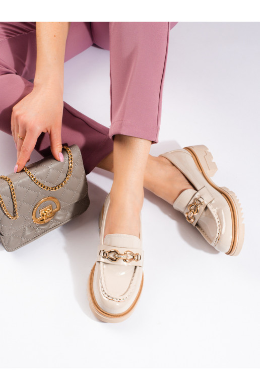 Sandfarbene Stiefeletten mit goldenen... Sandfarbene Stiefeletten mit goldenen...