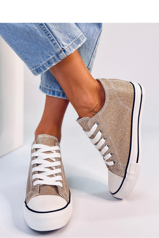 Beige lässige Plateauschuhe