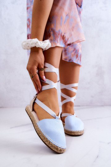 Blaue Schnür-Espadrilles...