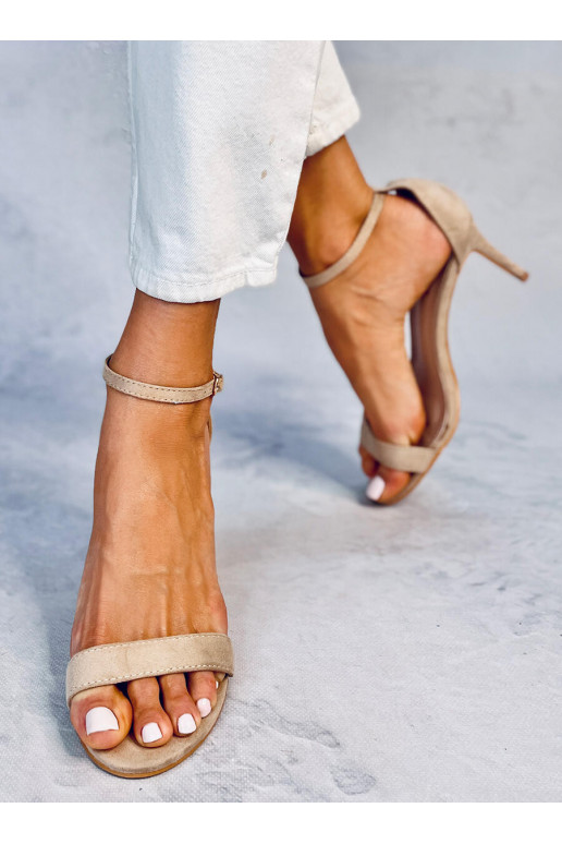 Hochhackige Schuhe MICHELLE in der Farbe Khaki mit dünnem Absatz