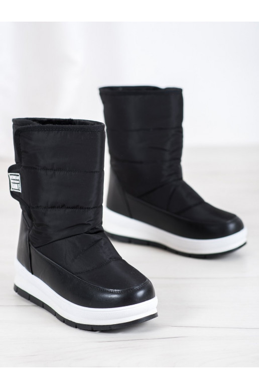Schwarze Schneestiefel mit Klebeverschlüssen BAT_DS8826B