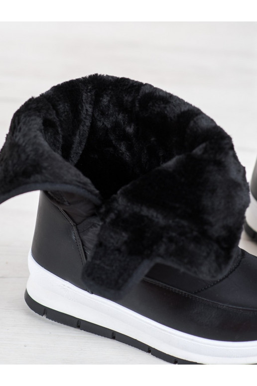 Schwarze Schneestiefel mit Klebeverschlüssen BAT_DS8826B