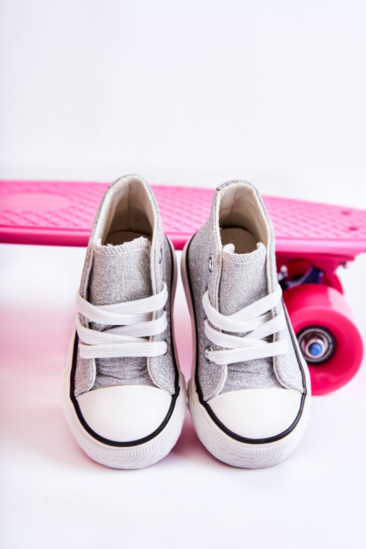 Silberfarbene Catrina-Ledersneaker Silberfarbene Catrina-Ledersneaker