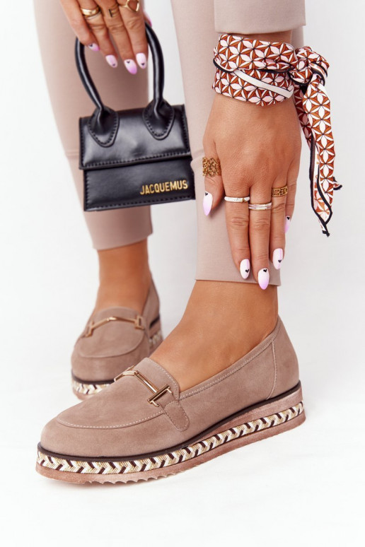 Mokassins mit Plateau in hellbrauner... Mokassins mit Plateau in hellbrauner...