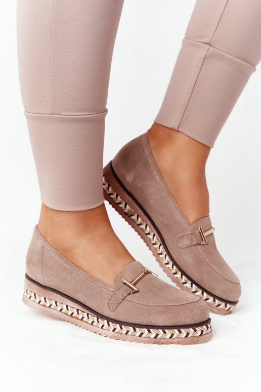 Mokassins mit Plateau in hellbrauner... Mokassins mit Plateau in hellbrauner...