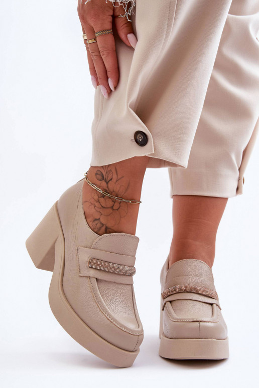 Schuhe mit Absätzen mit Ornamenten beige Lemar Gelanor