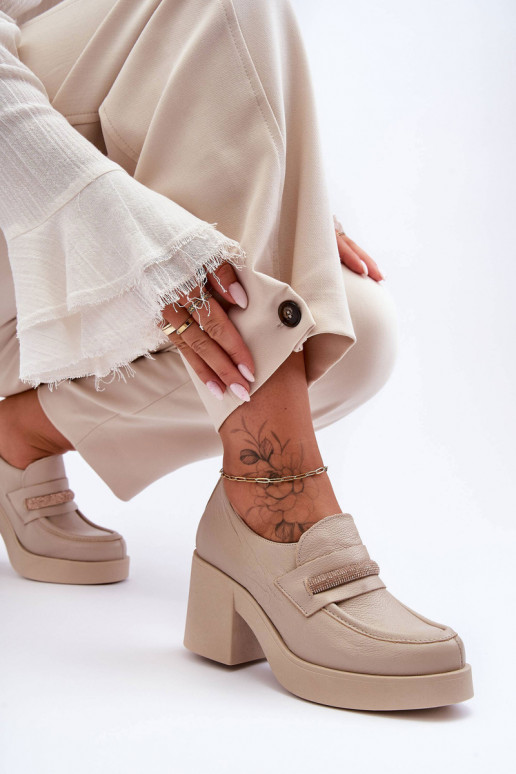 Schuhe mit Absätzen mit Ornamenten beige Lemar Gelanor