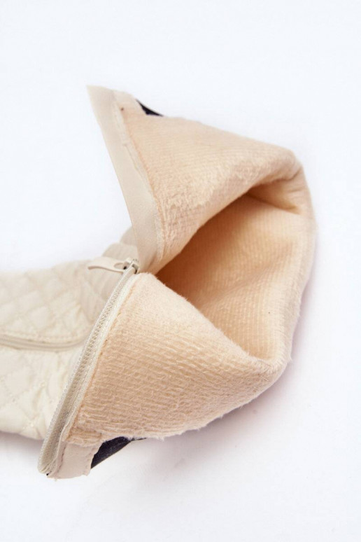 Beige gesteppte lange Amalfri-Stiefel... Beige gesteppte lange Amalfri-Stiefel...