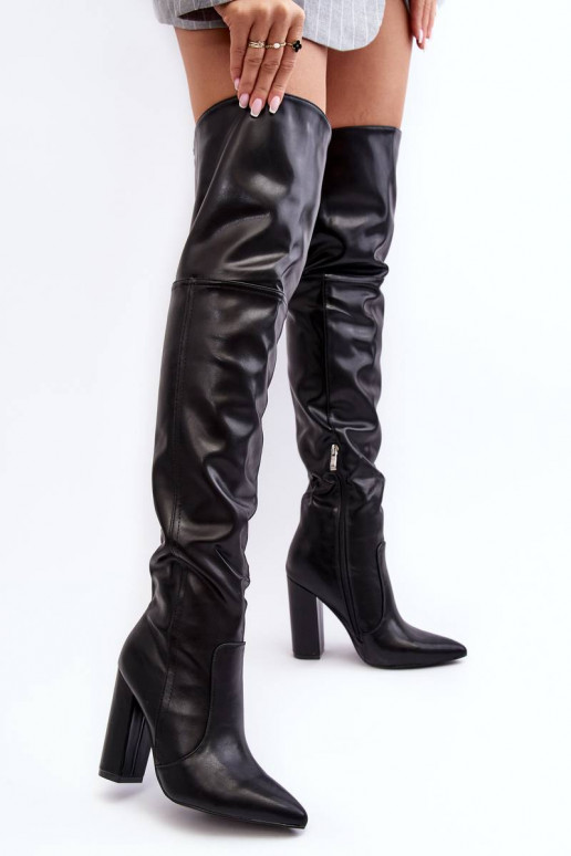 Overknee-Stiefel mit hohem Absatz in... Overknee-Stiefel mit hohem Absatz in...