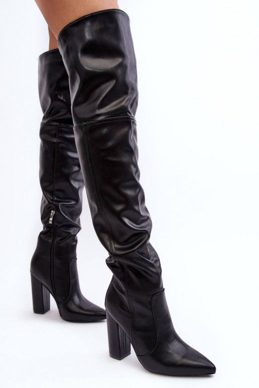 Overknee-Stiefel mit hohem Absatz in... Overknee-Stiefel mit hohem Absatz in...