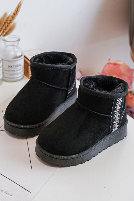 Kinder-Schneestiefel erwärmte schwarze Farbe Leonora