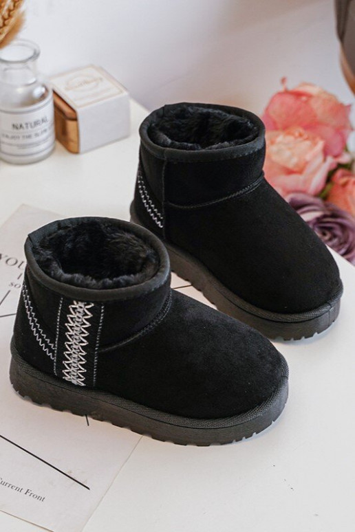 Kinder-Schneestiefel erwärmte schwarze Farbe Leonora