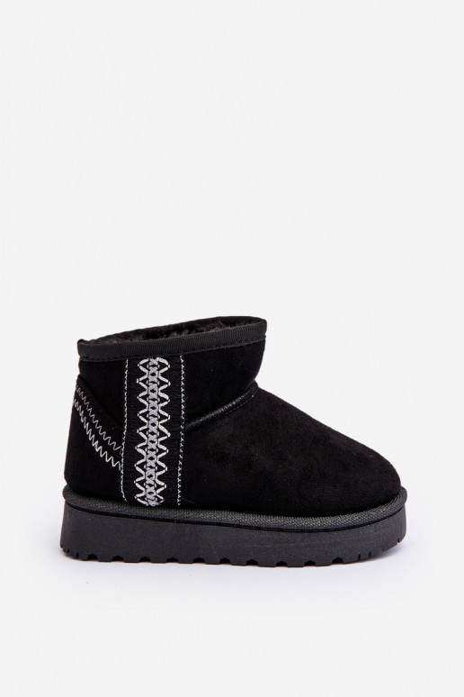Kinder-Schneestiefel erwärmte schwarze Farbe Leonora