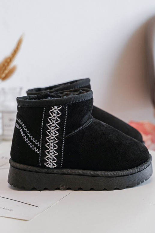 Kinder-Schneestiefel erwärmte schwarze Farbe Leonora