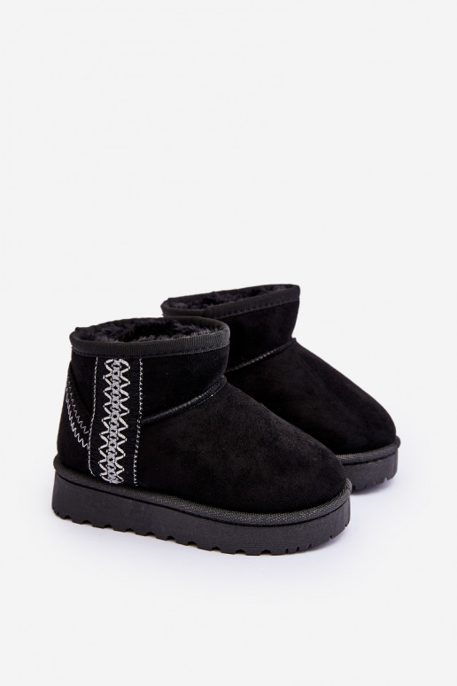Kinder-Schneestiefel erwärmte schwarze Farbe Leonora