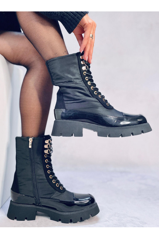 Stiefel mit Schnürsenkeln in der Farbe Schwarz MERCED BLACK