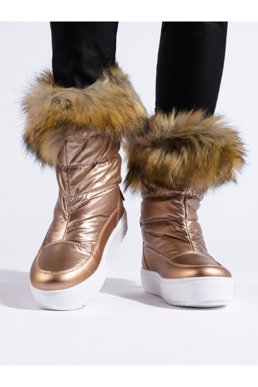 Schneestiefel mit Fell in Goldfarbe... Schneestiefel mit Fell in Goldfarbe...