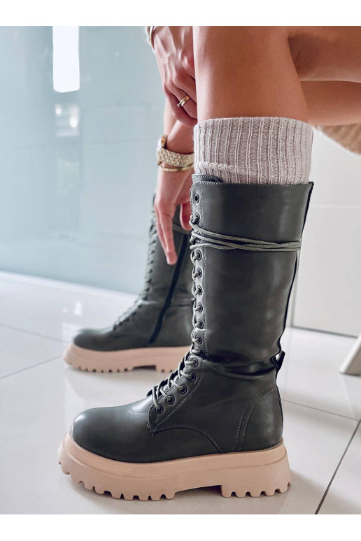 Lange Stiefel mit Schnürsenkeln ZONA GREEN