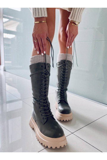 Lange Stiefel mit Schnürsenkeln ZONA GREEN
